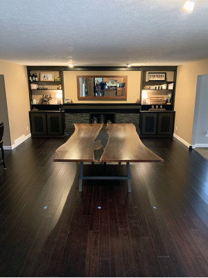 Wood solid Furniture Dining table epoxy resin real epoxy Table casting resin waterfall