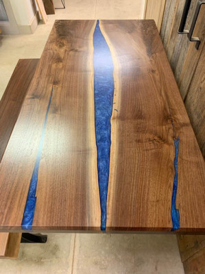 Waterfall Table epoxy resin Dining table epoxy Tables real Wood solid Furniture