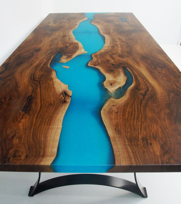 Dining table Tables epoxy resin real Wood solid Furniture epoxy Table waterfall new