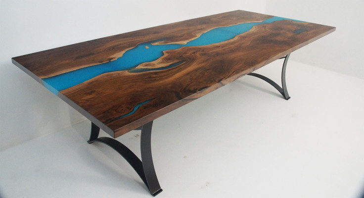 Dining table Tables epoxy resin real Wood solid Furniture epoxy Table waterfall new