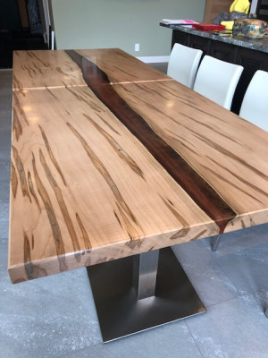 Table epoxy resin Dining table real Wood solid Furniture waterfall epoxy conference
