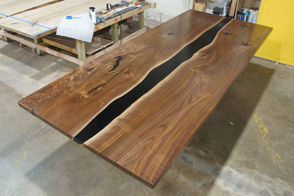 Dining table Tables epoxy resin solid Furniture epoxy Table waterfall real Wood