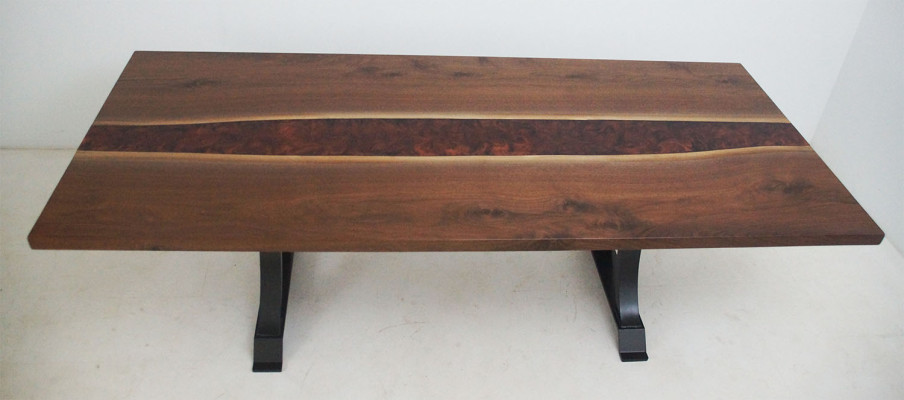 Epoxy Resin Dining table Real Wood Solid Furniture Waterfall Epoxy Table 240x100cm
