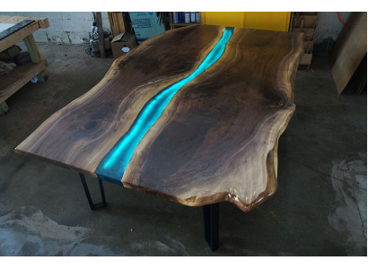 Table Dining table Tables epoxy resin epoxy solid design Furniture 240x100 real Wood