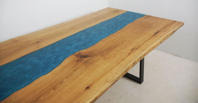 Dining table River Table Real Wood River Table Epoxy resin 260x100 Solid