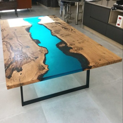 River Tables Dining table Design Table Modern Furniture 220x100 Epoxy Resin Ocean Sea