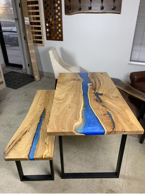 Design Table Stool Dining table Kitchen table Living room Tables Solid 2-piece new benches