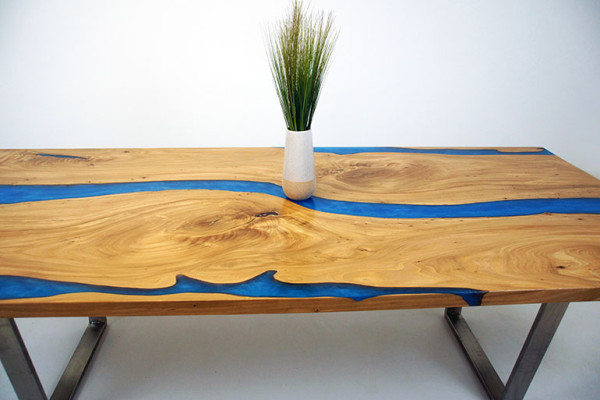 Tables Dining table Design Table Modern Sea River Furniture 220x90 Epoxy Resin Ocean
