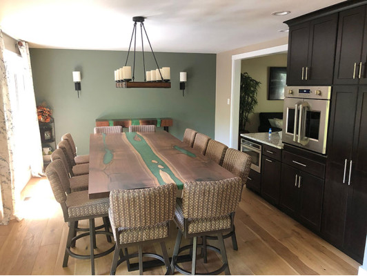 Dining table River Table Solid Tables 240x100 River table Epoxy resin Sea Waterfall