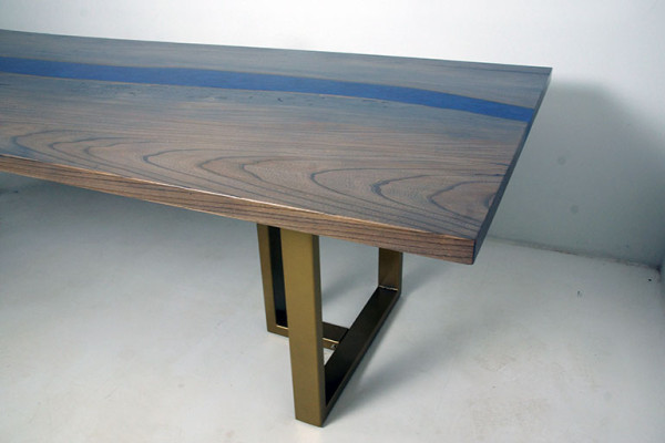 Epoxy resin Dining table River Table Real Wood Solid Decorative Tables 220x100