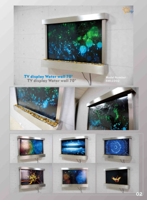 LED water wall designer water columns waterfall picture frame 138x98