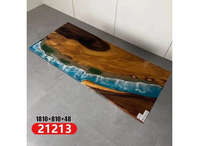Ocean Table Epoxy Resin Design Tables Luxury Wood Dining room Furniture