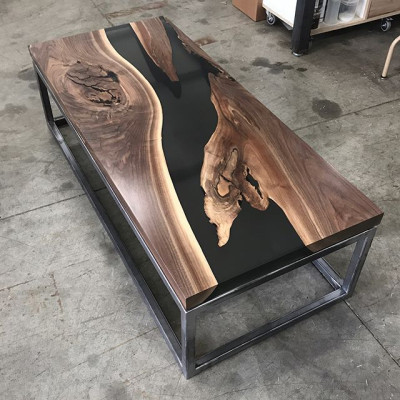 Epoxy Resin River Table Real Wood Black Water Tables Epoxy Furniture Solid