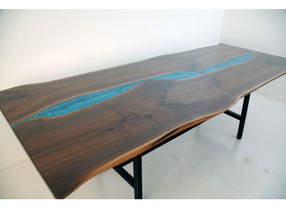 Real Wood Waterfall Table Epoxy Tables Resin Dining table Epoxy Solid