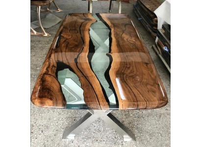 Coffee table Epoxy resin Table Wood Handcraft Tables Solid Furniture Resin