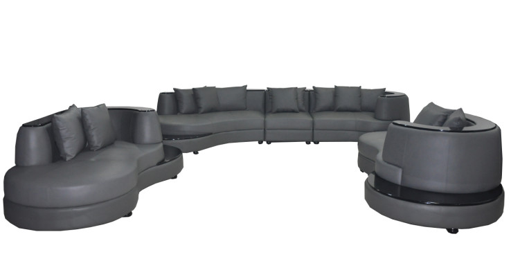 Luxury Living Corner Leather Suite Landscape Upholstery Corner XXL Big Sofa U-shape + USB