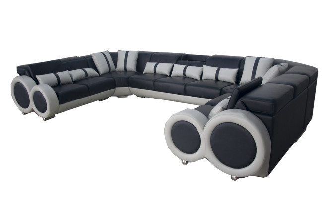 Leather Sofa Couch Upholstery Corner Suite Design modern Corner U-shape Living landscape