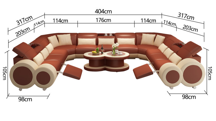 Leather sofa Couch Living landscape Corner sofa Corner Suite Design Modern Sofa G8035B