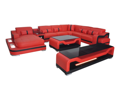 Leather Sofa Couch Upholstery Complete Set Suite Living landscape Couches Sofas