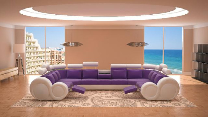 Design XXL Living landscape Sofa with USB,Couch Upholstery Corner sofa Textile Fabric new