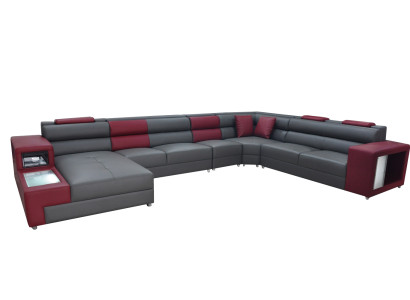 Extra Large Family Sofa Couch Modern Living landscape Party Couches Leather +USB
