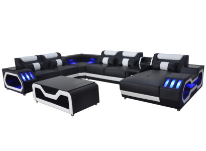 Design Leather Upholstery Seat Corner Landscape Room new Living Sofa Upholstery