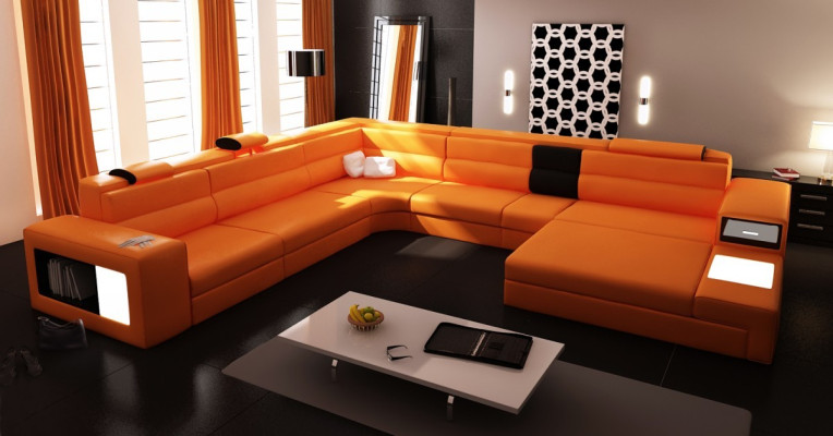 Design Upholstery Leather Corner Leather Seat Sofa Upholstery Corner Living Landscape