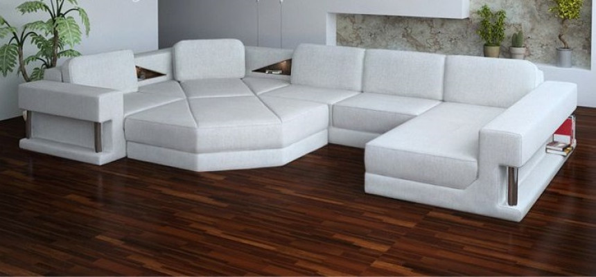 Living landscape design fabric sofas bed function sleep couch corner sofa U-shape sofa