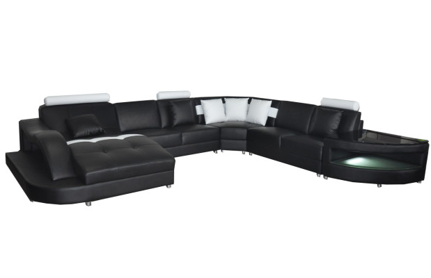 Leather Sofas Living landscape Corner Suite Design Modern Sofa U-shape + Table