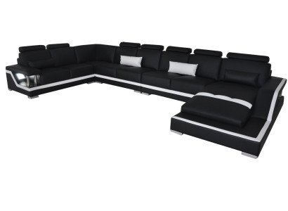 Leather sofa Living landscape Corner Suite Design Modern Sofa U-shape