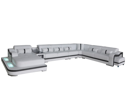 Leather Couch Upholstery Seat Living landscape Design Modern Corner Suite Sofa U-shape