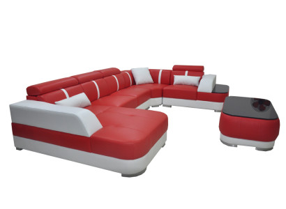 Design Eck Couch Seat Leather Upholstery Corner Suite Living landscape Sofas new Sofa