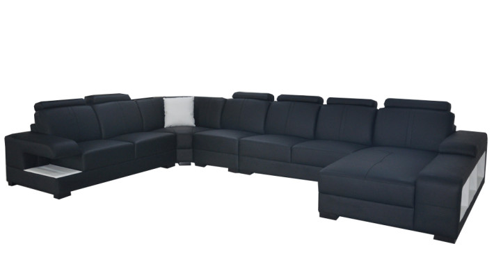 Leather Couch Upholstery Seat Design Modern Corner Sofa U-shape Living landscape