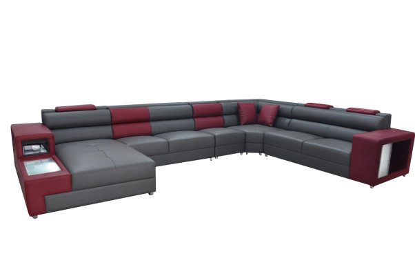 Designer Leather Upholstery Seat Corner Leather Sofa Upholstery Corner Landscape Room XXL