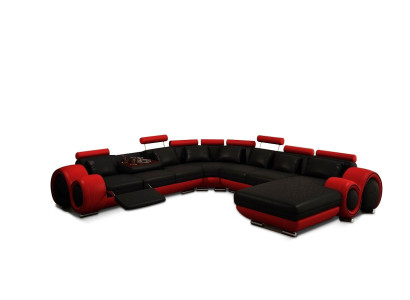 Leather sofa Couch Living landscape Corner sofa Corner Suite Design Modern Sofa A1163B