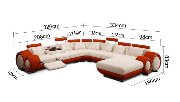 Couch Corner sofa with USB Leather Living landscape Suite Design Modern Sofa +Table