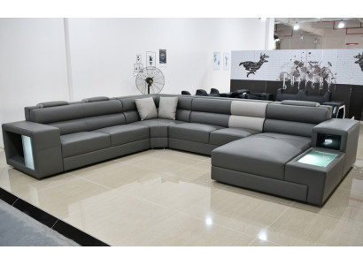 Living landscape Design Modern Leather Sofas Gray new Sofa U-shape Fabric Sofa Couch