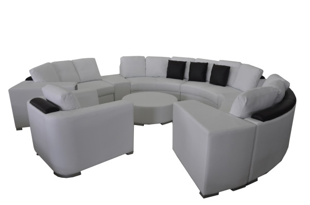 Round Corner Sofa Couch XXL Big Round Couches Living landscape U-shape Armchair Upholstery