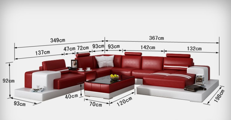 Leather sofa Couch Living landscape Corner sofa Corner Suite Design Modern Sofa + USB