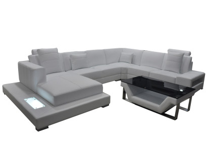 Corner Leather Sofa Couch Upholstery Corner Seat Suite U-shape Living landscape Design