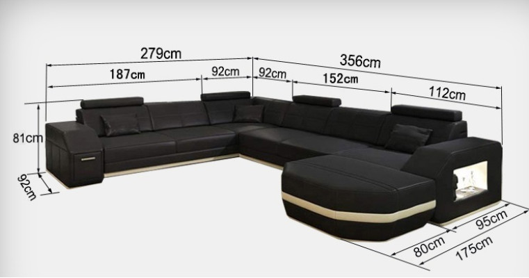 Leather Corner sofa Corner suite Corner sofa Sofa Couch Living landscape Upholstery Table USB