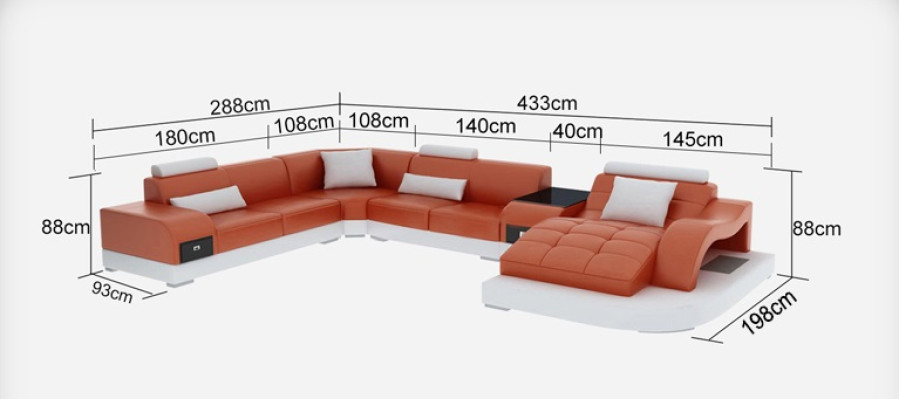 Leather Sofa Modern Seat Couch Design Upholstery Corner Couches Living landscape + Table