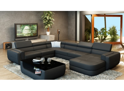 Designer sofa Seat Upholstery Corner Leather sofa Living landscape Sofa Couch Upholstery new