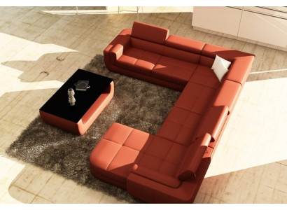 exclusive s U-shape designer sofa luxury and elegance with real wood frame