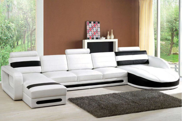 Living landscape Sofa with USB Corner sofa Corner sofa Upholstery Suite Eck Corner Sofas XXL
