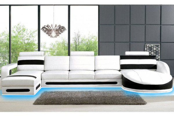Living landscape Sofa Corner sofa Upholstery Suite Eck Corner Sofas XXL Corner sofa with USB