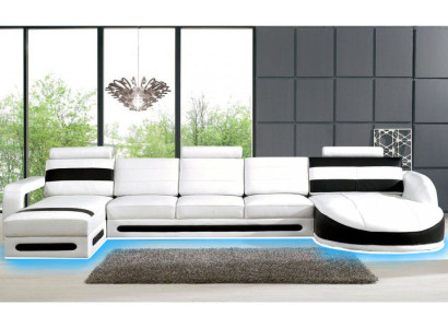 Living landscape Sofa Corner sofa Upholstery Suite Eck Corner Sofas XXL Corner sofa with USB