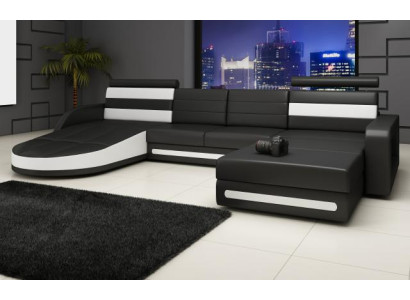Corner sofa Sofa with USB,Upholstery U-shape Living landscape Corner sofa Xxl Black new