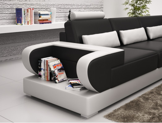 Leather sofa with USB,Couch Living landscape Corner sofa Eck Suite Design Modern Sofa