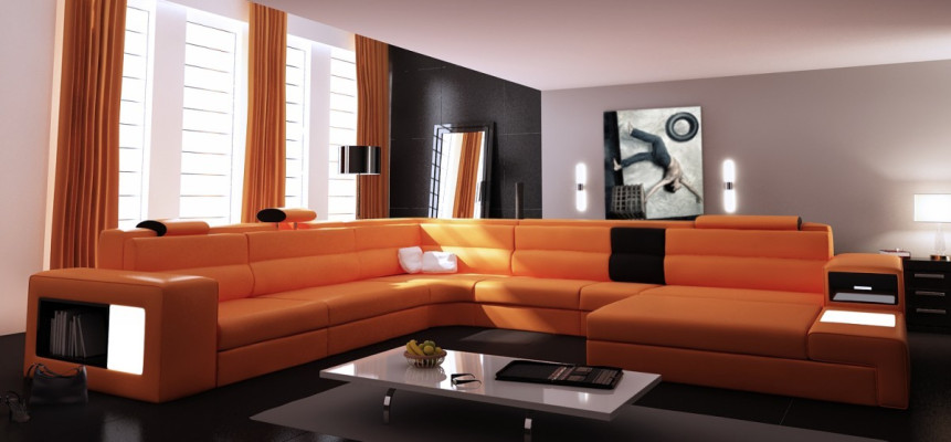 Couch Set Corner Seating Area Leather Modern Sofa Couch Upholstery Living landscape USB